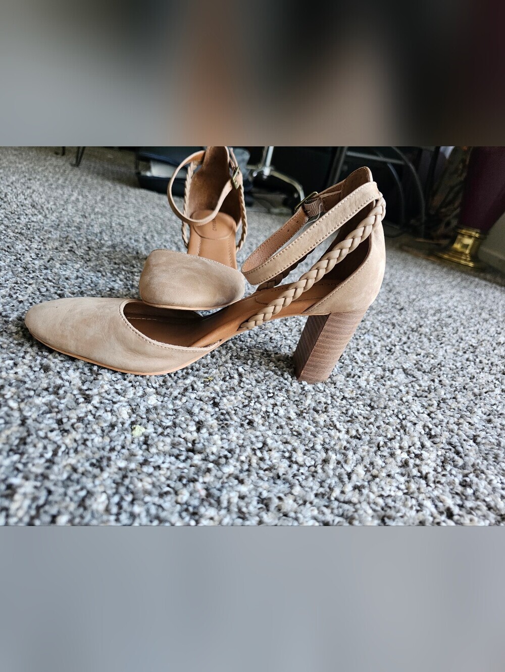 Lucky Brand Women's Tan Braided D'Orsay Heel